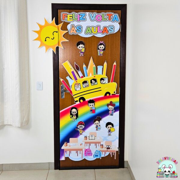 Painel de Porta - Volta às Aulas Arco-íris